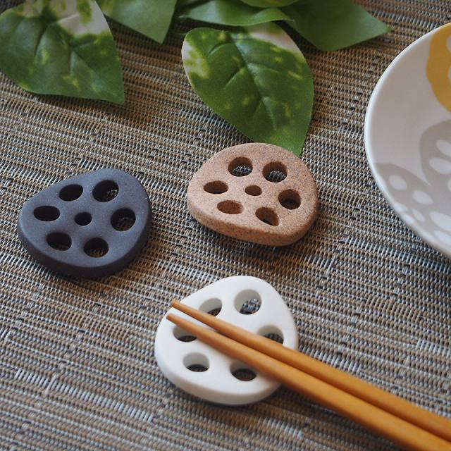 楽天市場】れんこんはしおき 白/黒/茶 レンコン 蓮根 箸置き ごはん