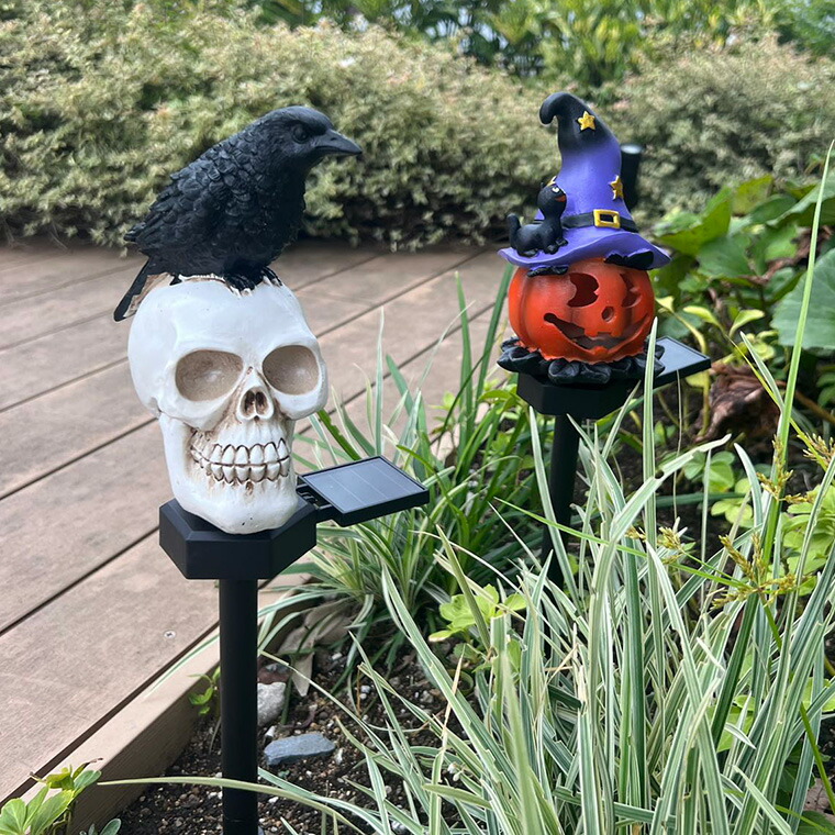 楽天市場】ハロウィン 飾り ソーラーライト スカル ライト ドクロ 骸骨