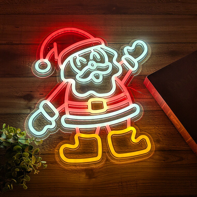 楽天市場】LED ネオンサイン サンタクロース USB電源 室内用 かわいい