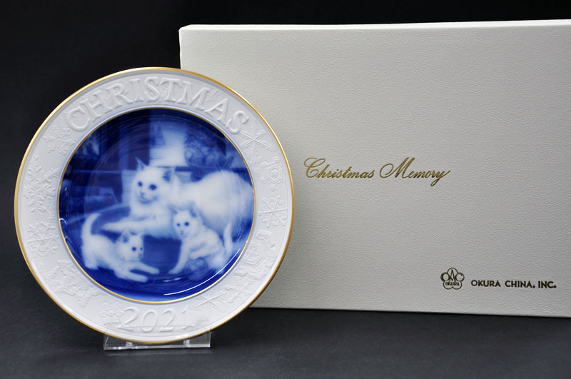 楽天市場】大倉陶園 OKURAクリスマスプレート「2021年 メインクーン