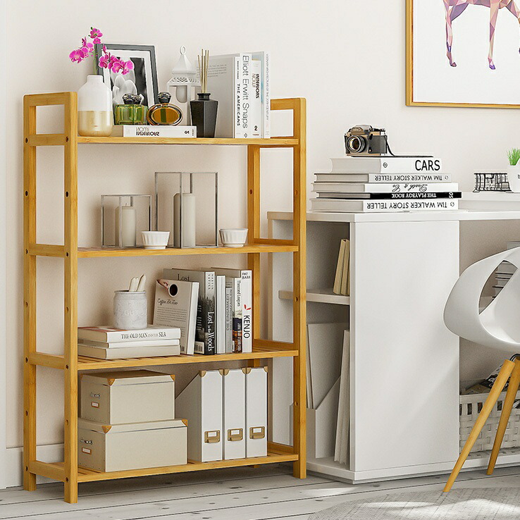 楽天市場】UNHO オープンシェルフ 4段 天然竹製 オープンラック 棚 4段