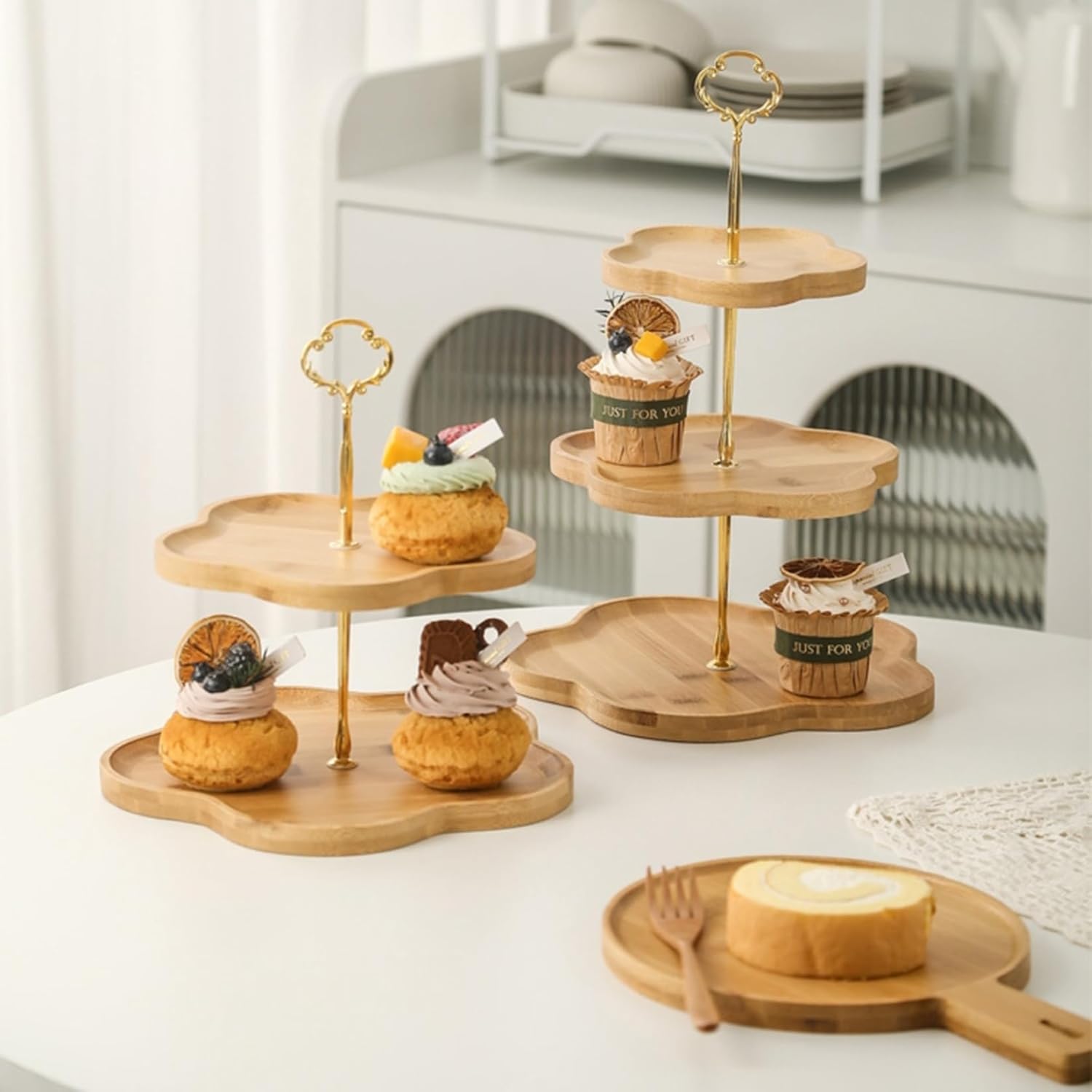 楽天市場】ケーキスタンド 2段/3段 木製 おしゃれ デザートスタンド