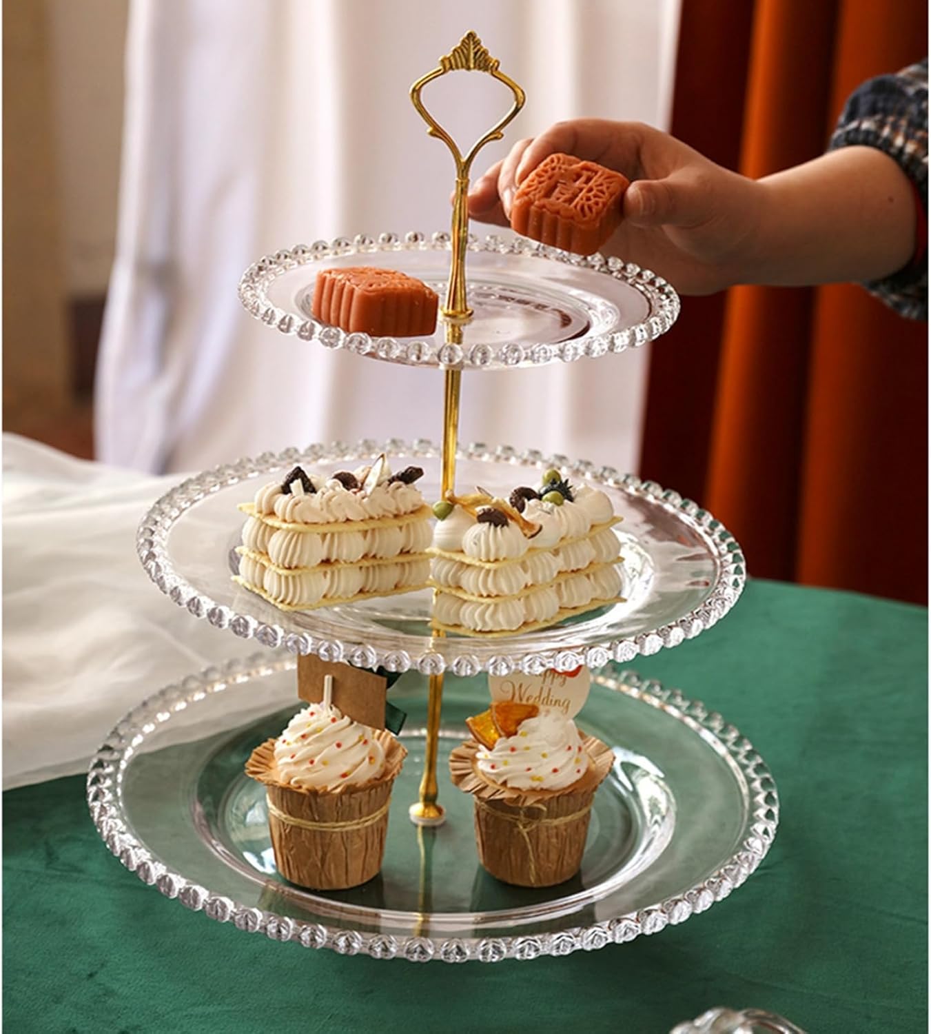楽天市場】ケーキスタンド 2段 3段 アクリル 透明 円形 おしゃれ