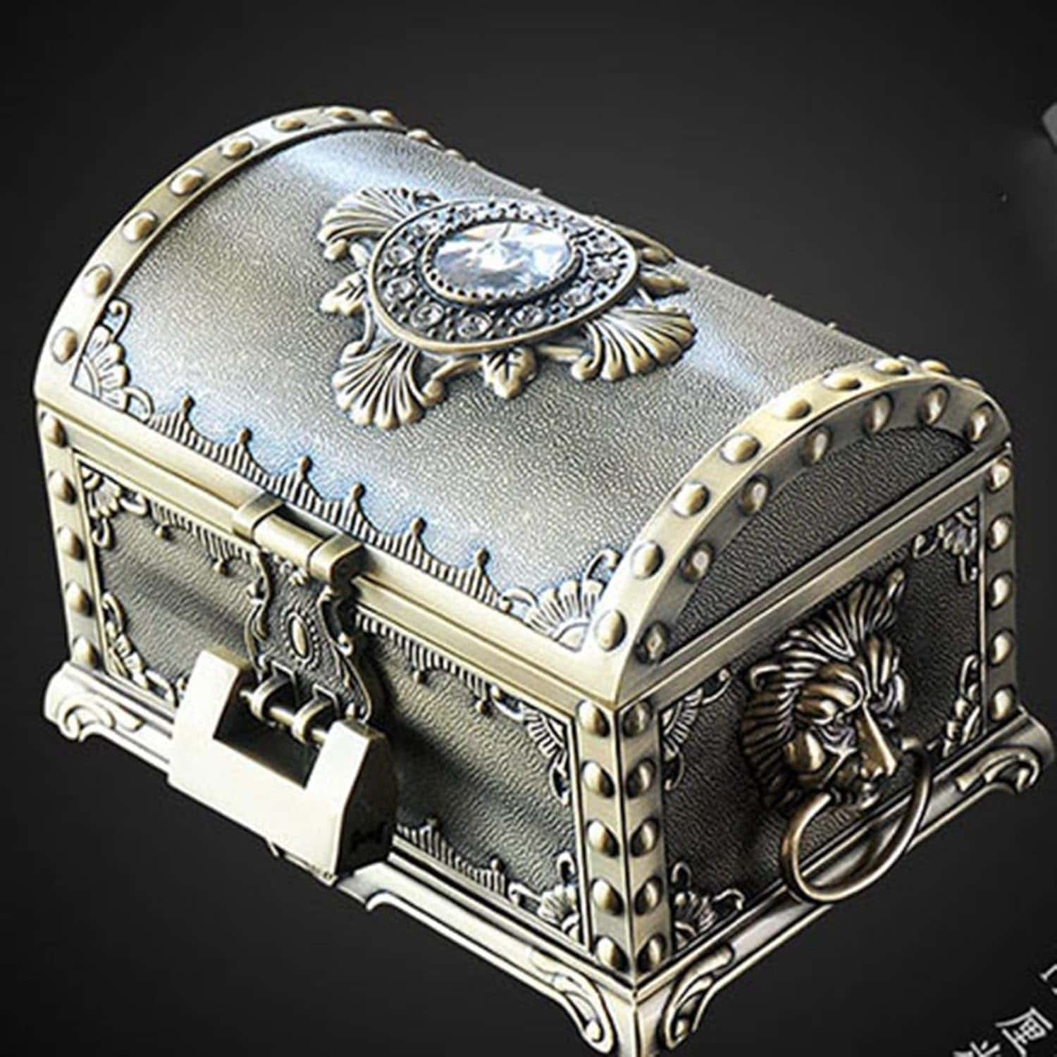 楽天市場】ロック付き ジュエリー箱 ミラー付き アンティーク 海賊宝箱