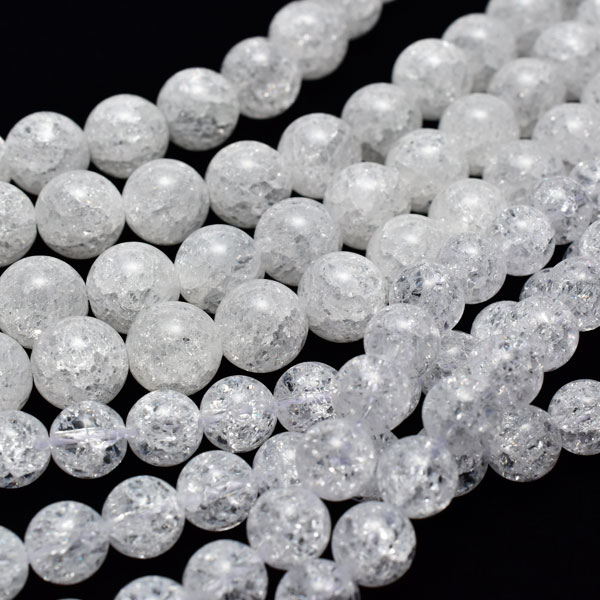 楽天市場】クラック水晶(レインボー水晶)【10mm珠連売り：一連約39cm