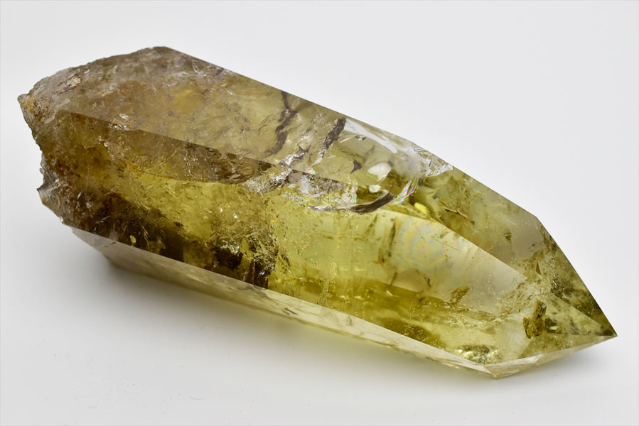 楽天市場】シトリン ポイント レインボー ファントム 六角柱ブラジル産