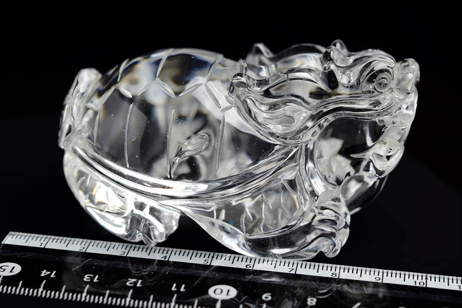 楽天市場】◇正財運◇ 天然 水晶 龍亀 ロングイ彫刻 置物◇最上級の