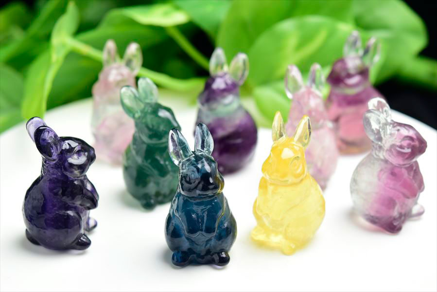 楽天市場】フローライト うさぎ 彫刻 置物 種類お任せ【販売単位：1個