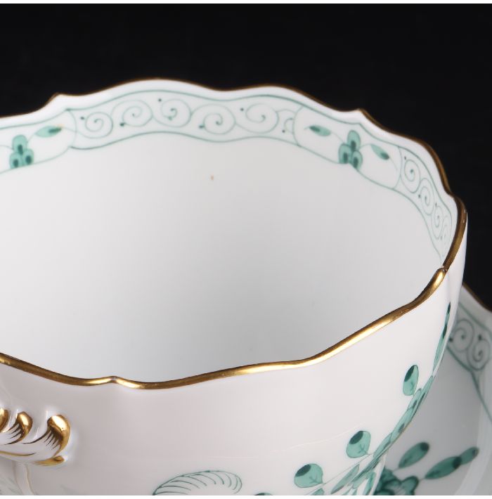 楽天市場】マイセン インドの華 枝付き グリーンカップ＆ソーサー 9 /R