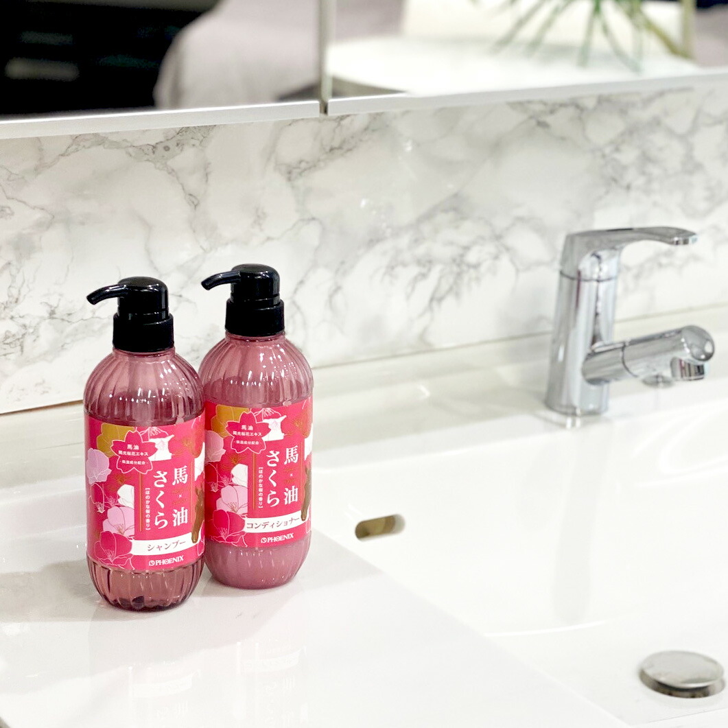 楽天市場】馬油さくらシャンプー500ml 馬油さくらコンディショナー