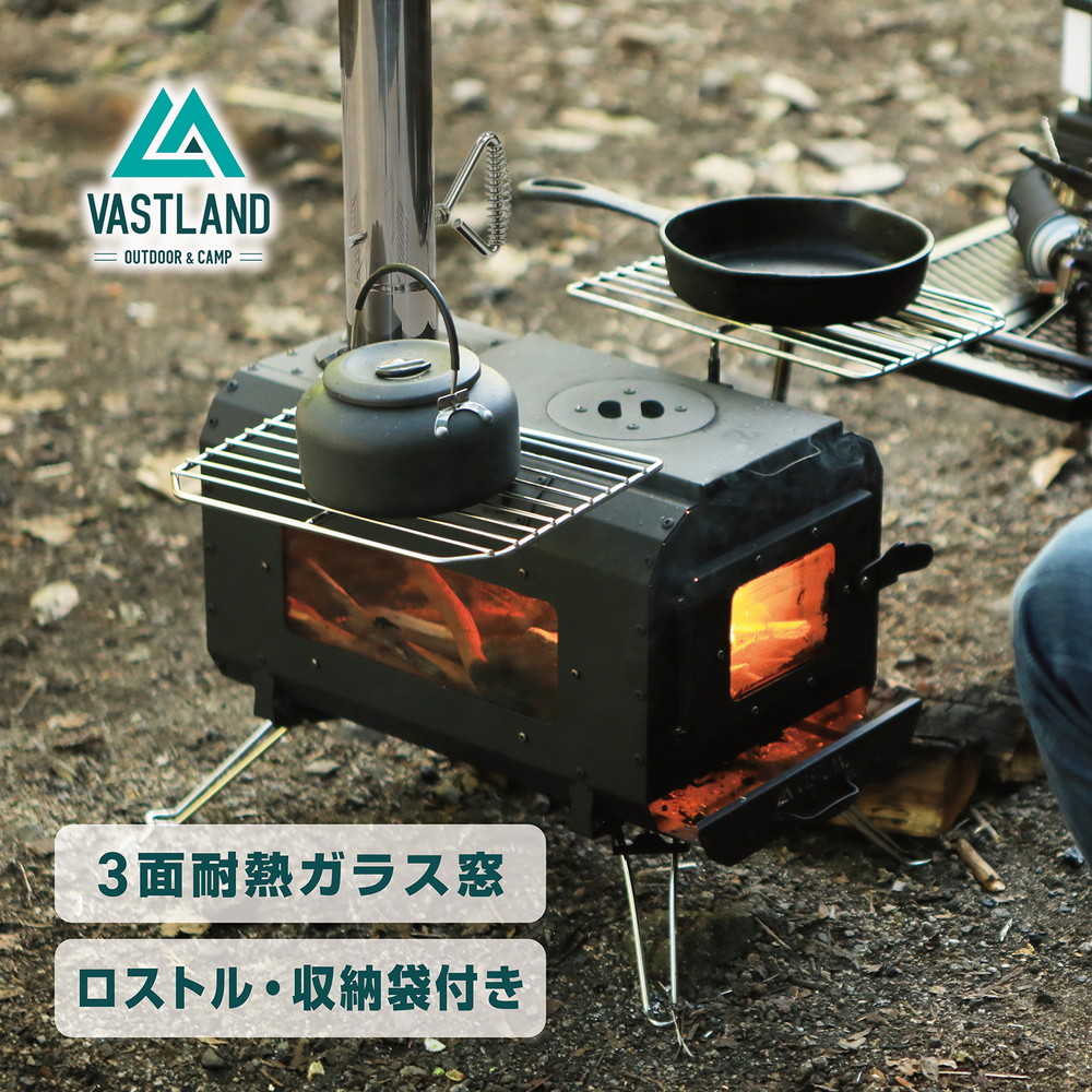 楽天市場】VASTLAND 薪ストーブ キャンプ用 焚き火ストーブ 耐熱塗装 3