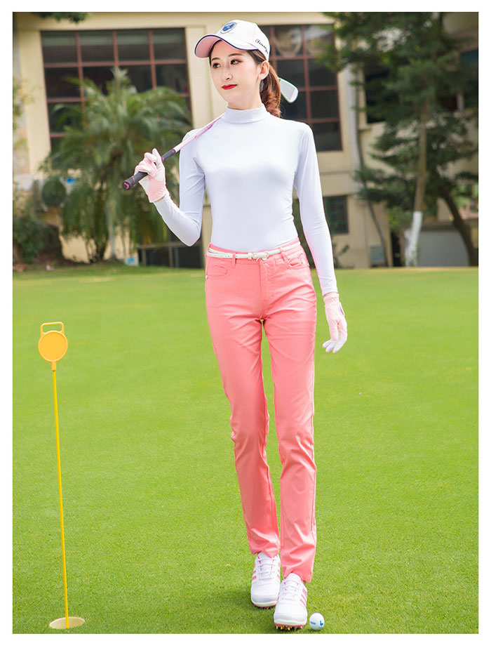 楽天市場】ゴルフウェア ゴルフパンツ 無地 ロング 痩せ レディース