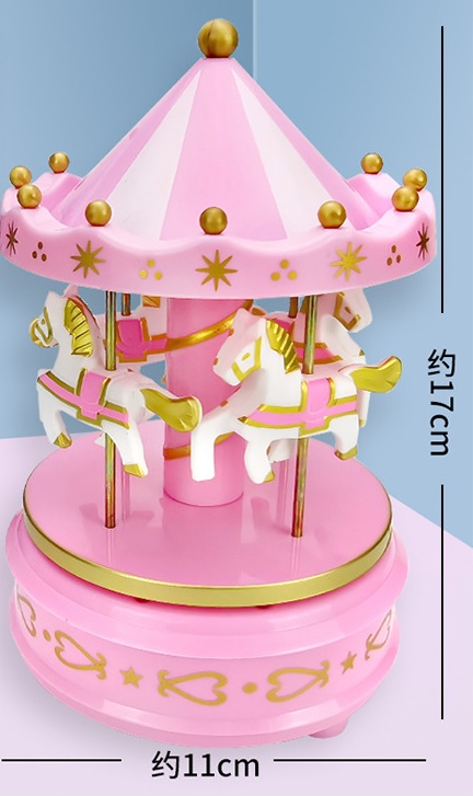 楽天市場】メリーゴーランド オルゴール 《ピンク》 回転木馬