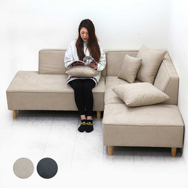 楽天市場】カウチソファー 3人掛け 4人掛け コーナーソファー ロー