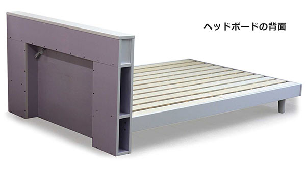 楽天市場】シングルベッド フレーム 宮付き 鏡面 白 すのこベッド