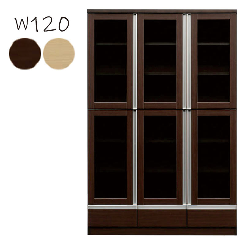 楽天市場】書棚 ガラス扉 幅120cm 本棚 扉付 大容量 コミック収納 完成