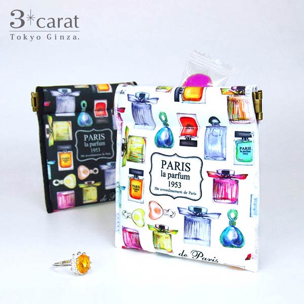 楽天市場】キャンディポーチ パフューム ホワイト 香水瓶柄 飴入れ