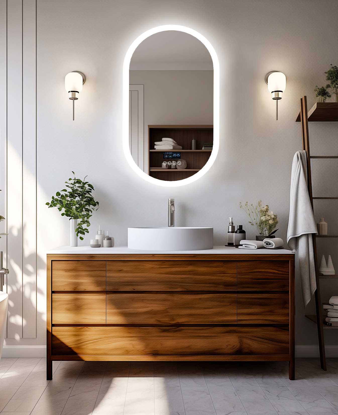 楽天市場】LUVODI 女優ミラー 壁掛け ライト付き 音楽再生機能付き