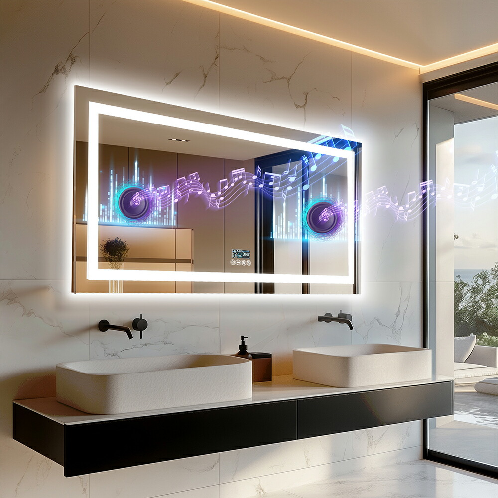 楽天市場】LUVODI led ミラー LED浴室ミラー 音楽再生機能付き 120