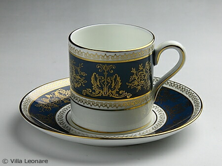 希少】ウェッジウッド 「コロンビア」シリーズ ブルー&ゴールド トリオ