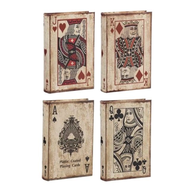 楽天市場】本型 トランプ柄 小物入れ 4個セット アンティーク調