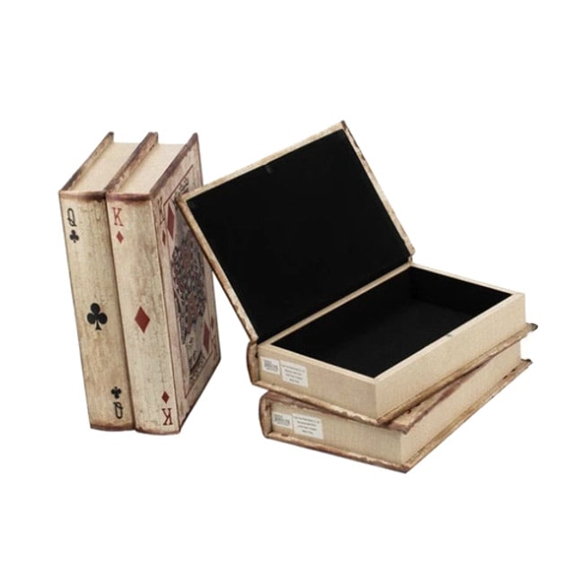 楽天市場】本型 トランプ柄 小物入れ 4個セット アンティーク調