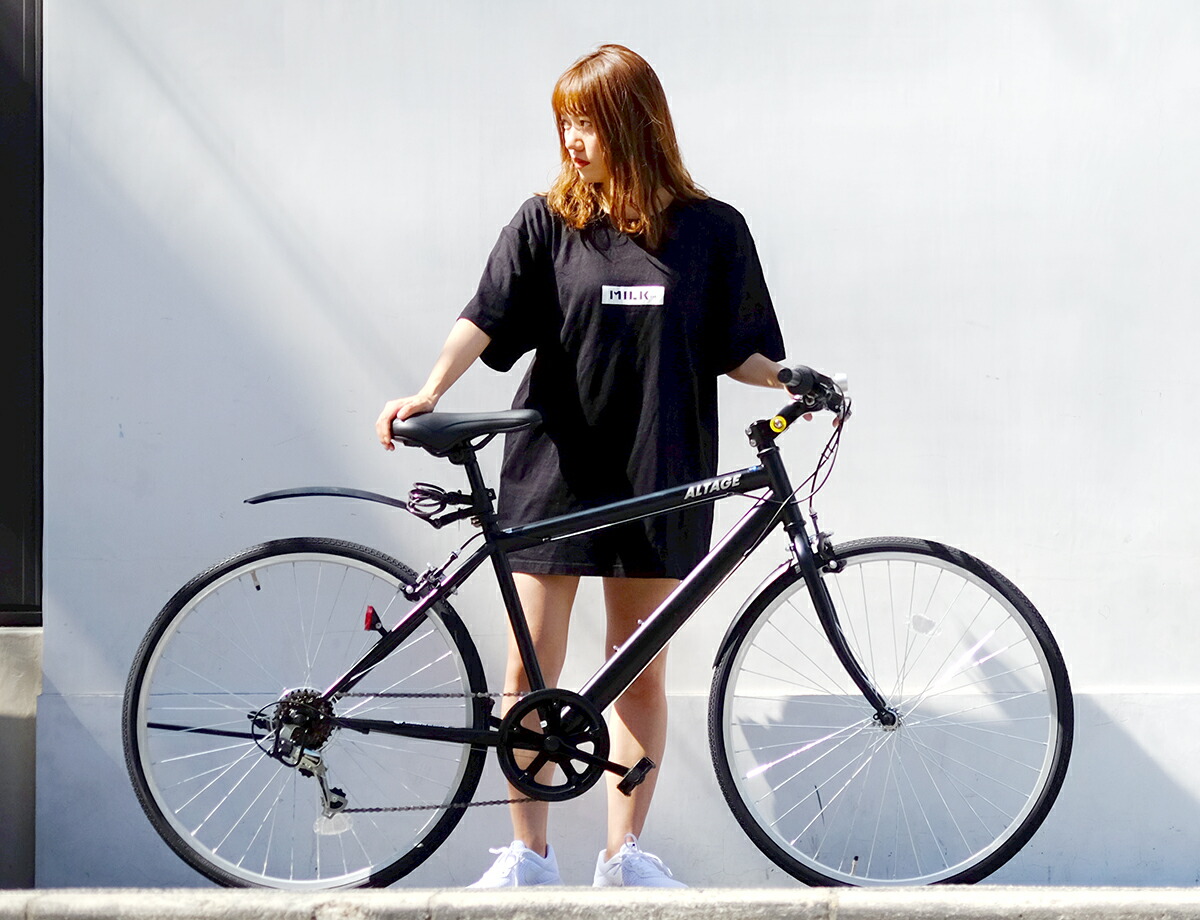 楽天市場】完成品 組立済 クロスバイク 自転車 26インチ 泥除け LED