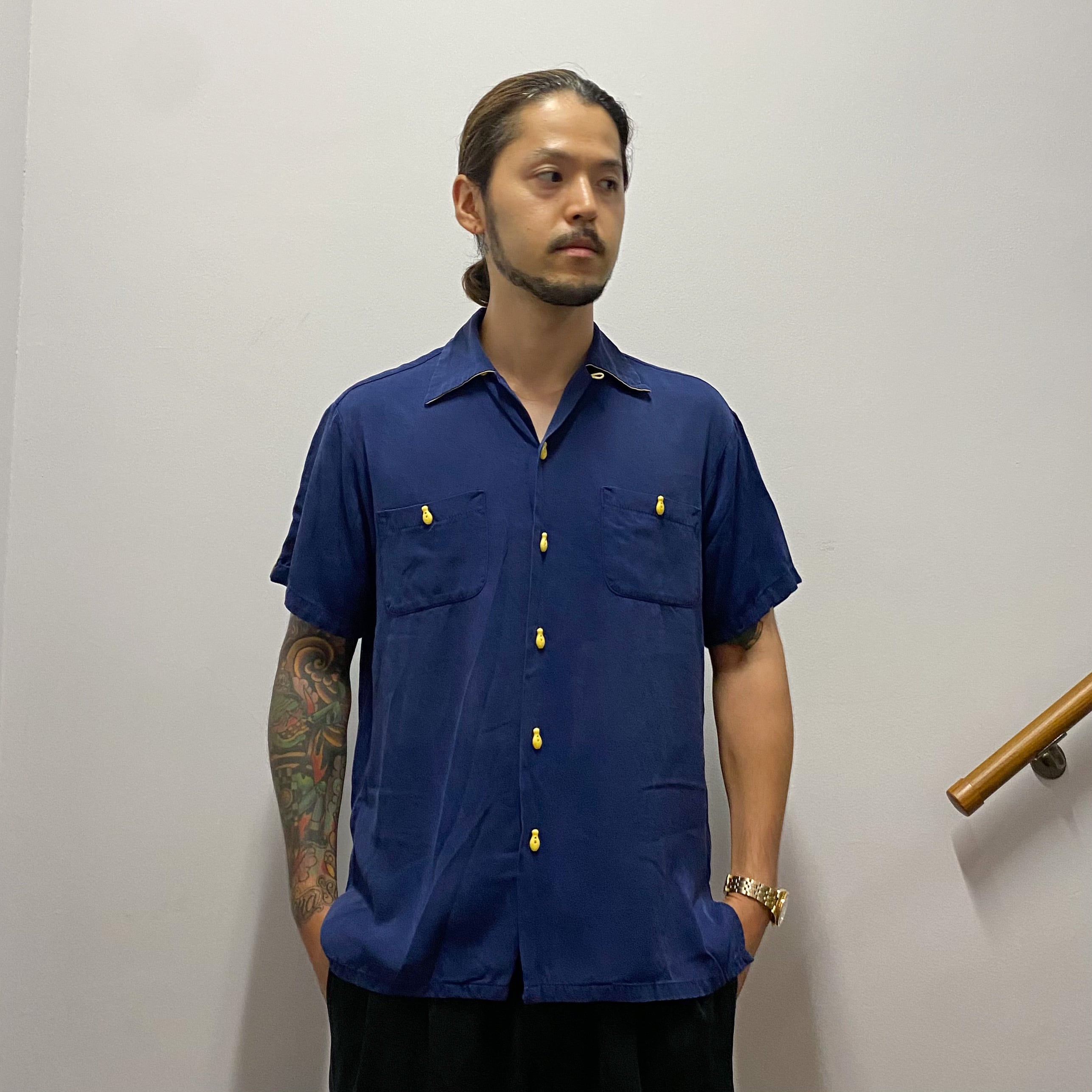 楽天市場】50's Air-Flo Frocky Print Bowling Shirt M / エアフロー