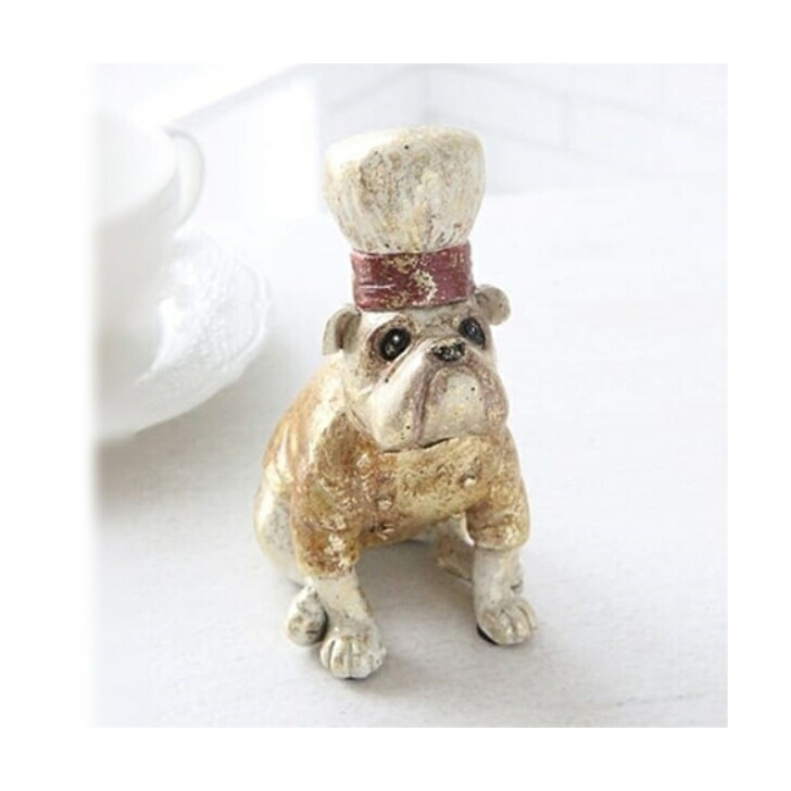 楽天市場】犬の置物 ワンちゃん ワンコ ブルドッグ コックさん シェフ