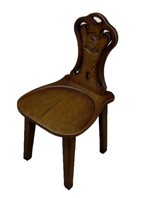 ナラ材 無垢材 レザーチェア ダイニングチェア アンティークチェア 古