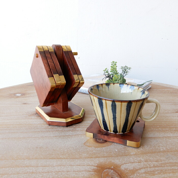 楽天市場】木製コースター セット 天然木 ウッド コースター 木の