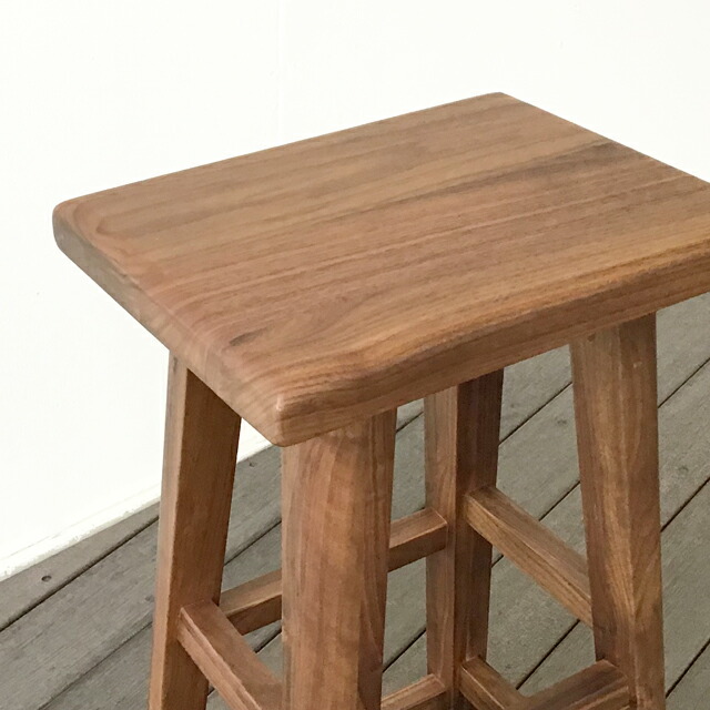 楽天市場】スツール ウォールナット無垢材 天然木 スツール スクエア