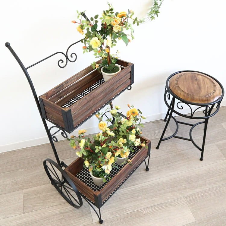 楽天市場】プランターラック フラワープランター フラワーカート