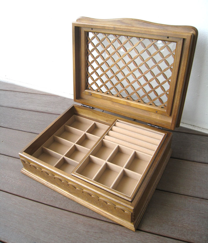 楽天市場】ジュエリケース おしゃれ 木製 日本製 格子 アンティーク