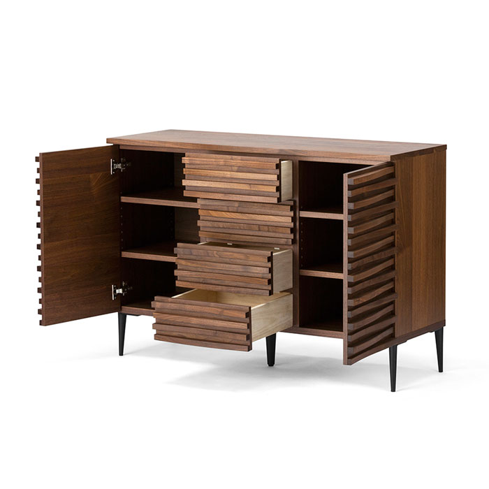 楽天市場】リビングボード サイドボード チェスト 4段 四段 無垢 幅120