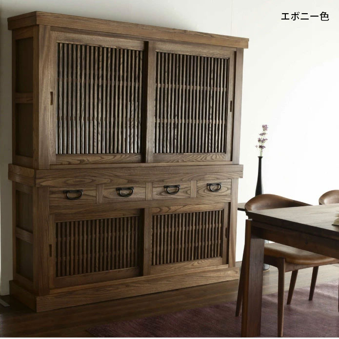 楽天市場】水屋 水屋箪笥 食器棚 和モダン モダン 日本製 国産家具