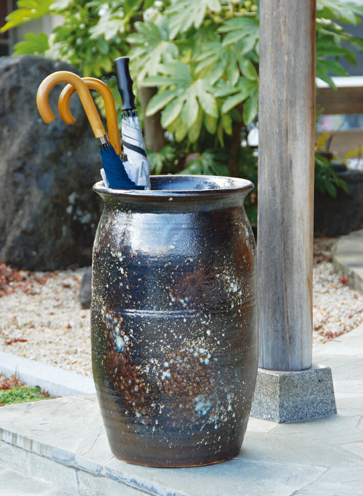 楽天市場】信楽焼 陶器 信楽 傘立て 傘たて 傘立 黒 ブラック 和