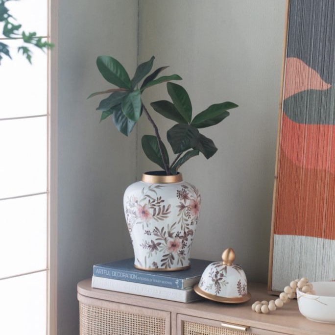 楽天市場】壺 壷 つぼ フラワーベース 蓋付き フタ オリエンタル 置物