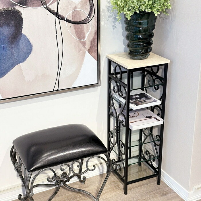 スリッパラック アイアン 大理石 玄関 フラワースタンド サイド