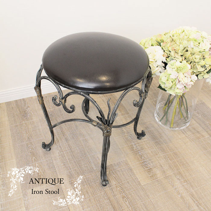 楽天市場】アイアンスツール クッション アンティーク風 フェイク