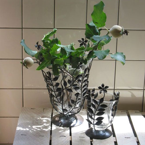 楽天市場】花瓶 ガラス 花器 アイアン おしゃれ ガラス雑貨 花器