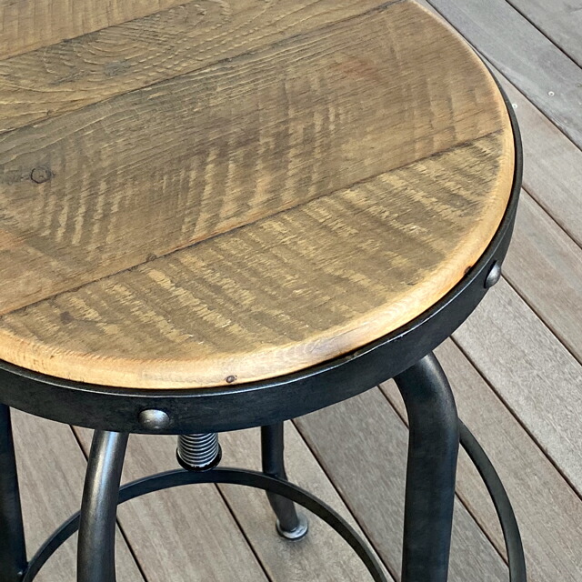 楽天市場】スツール おしゃれ 木製 アイアン 昇降式 回転式 木製