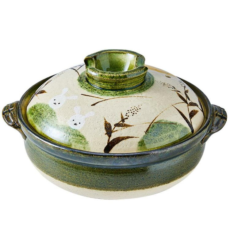 楽天市場】M9002月夜のうさぎ土鍋8号(3～4人用) 萬古焼 日本製【利行