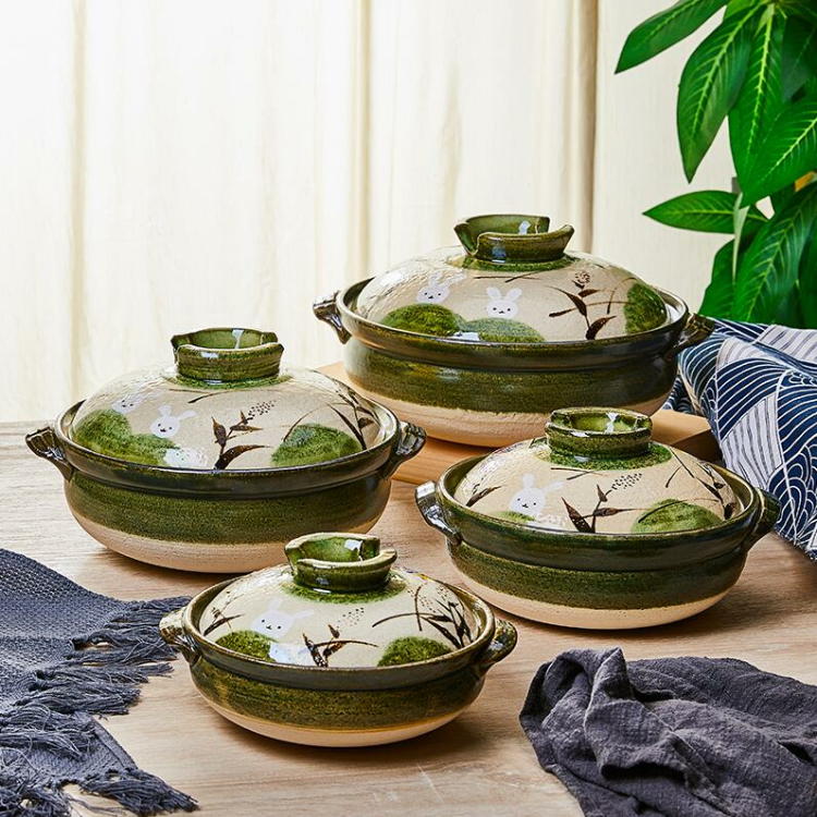 楽天市場】M9002月夜のうさぎ土鍋8号(3～4人用) 萬古焼 日本製【利行