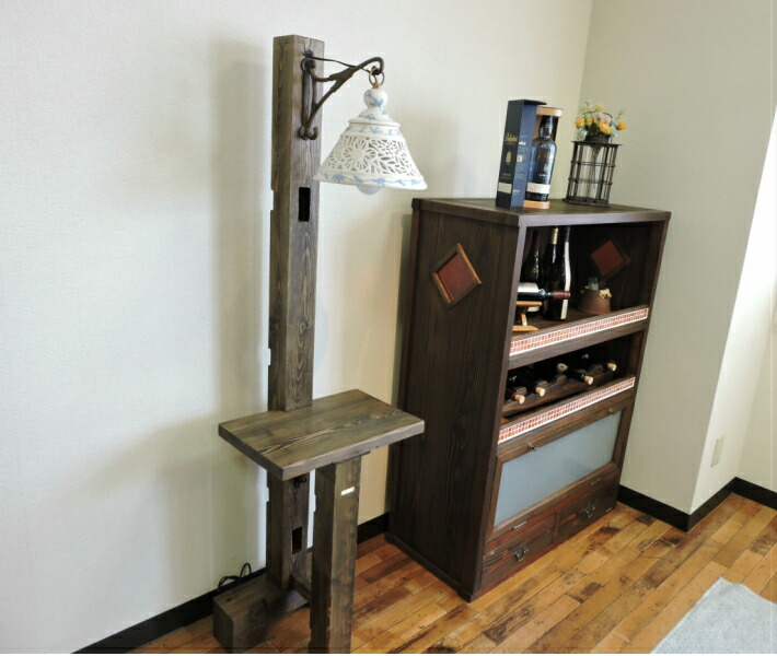 楽天市場】古材 フロアライト アンティーク フロアランプ 陶器 ランプ