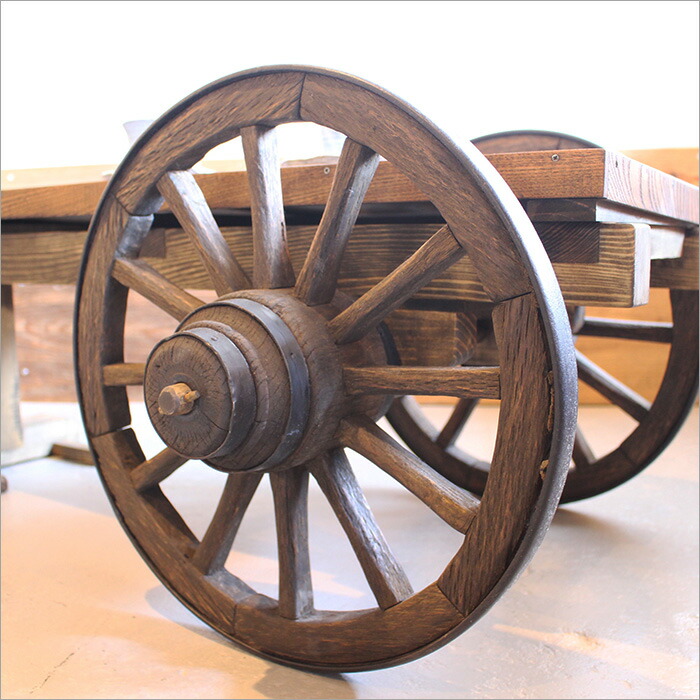 楽天市場】ミニ 大八車 車輪 リヤカー ローテーブル トロリーテーブル