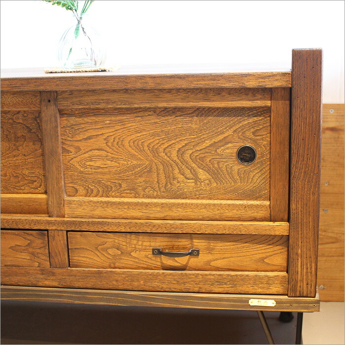 楽天市場】ケヤキ材 古民具 ローキャビネット 完成品 アンティーク