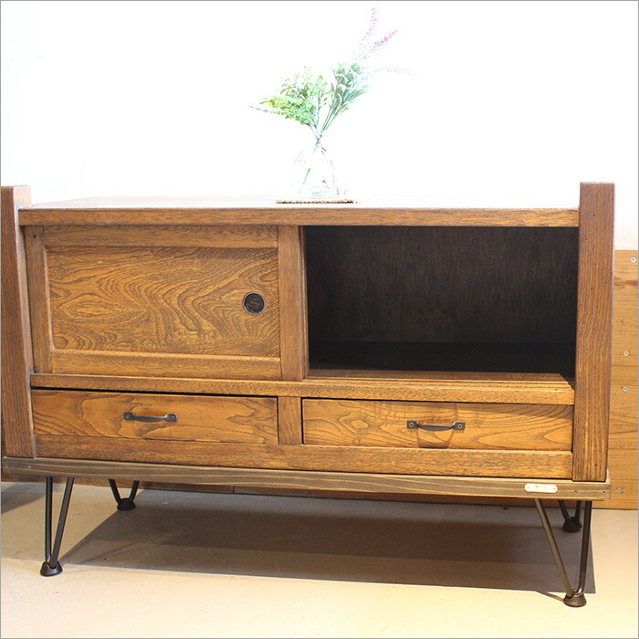 楽天市場】ケヤキ材 古民具 ローキャビネット 完成品 アンティーク