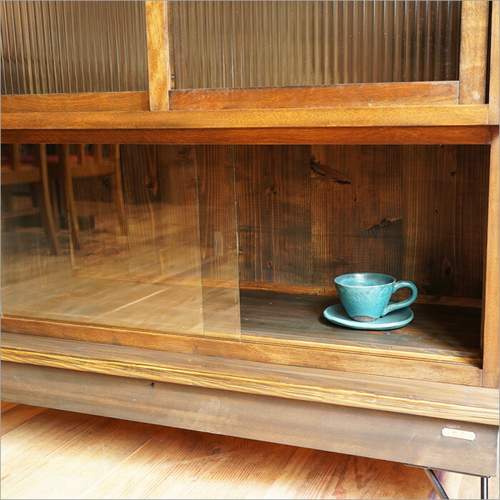 楽天市場】古道具 古材 アンティーク 棚 和室 ガラス キャビネット 幅
