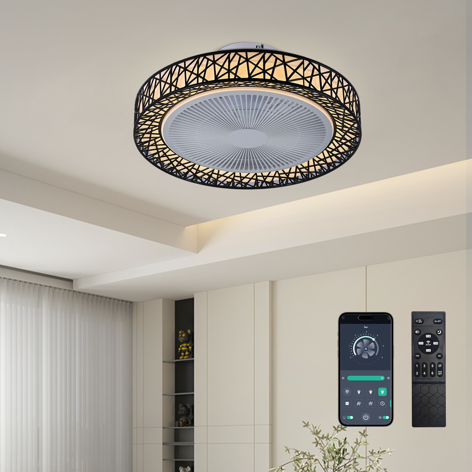 楽天市場】シーリングファンライト 鳥の巣デザイン 空気循環 天井照明